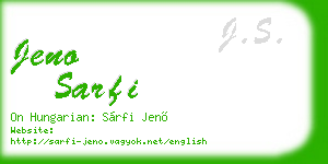 jeno sarfi business card