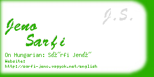 jeno sarfi business card